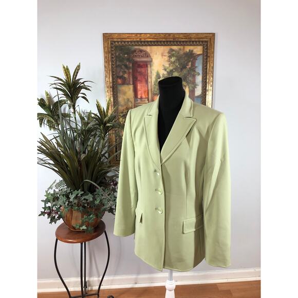 Liz Claiborne Suits Women Size 10 Lapel Notch Collar 3 Button Closure Lime Green - Picture 5 of 9